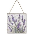 thumbnail image 1 of Zomyto 12x12 In Square Hanging Wood Sign Lavender Printed Wall Hanger Sign, 1 of 8