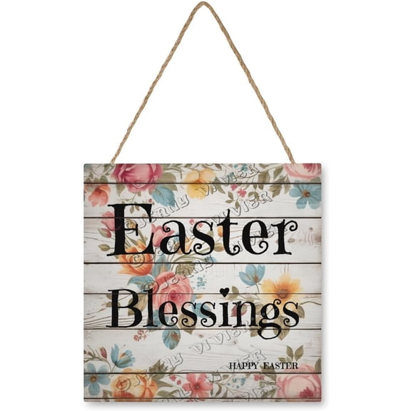 Zomyto 12x12 In Square Hanging Wood Sign Spring Wood Decor Sign
