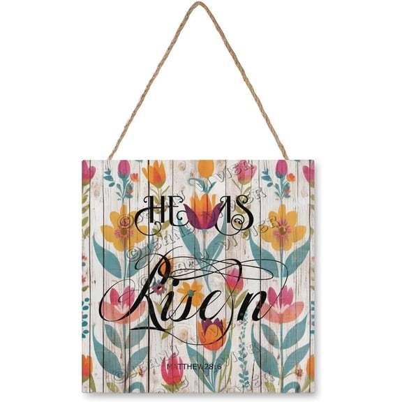 Zomyto 12x12 In Square Hanging Wood Sign Spring Wooden Hanging Sign