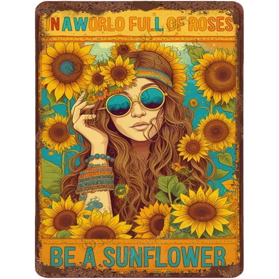 Zomyto 12x16 Inches Vintage Aluminum Sign - Inspirational Quote Bottle of Flower with Dragonfly Artistic Tin Sign, Encouraging Wall Art, Great for Home, Office, or Garden Spaces