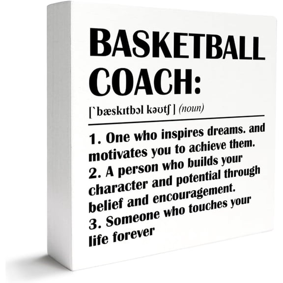 Zomyto 5"x5" Basketball Coach Gifts, Basketball Coach Appreciation Thank You Gifts, Basketball Coach Retirement Christmas Birthday Gifts, Basketball Coach Gifts from Team, Wooden Box Sign