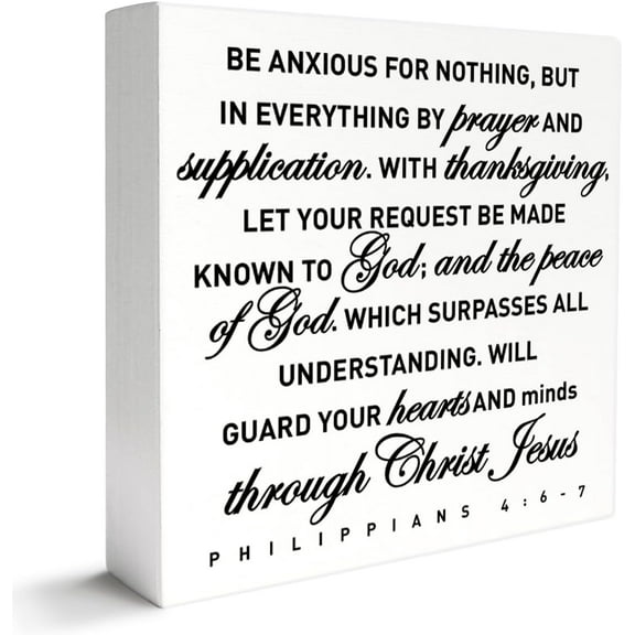 Zomyto 5"x5" Christian Decor Wooden Box Sign, Religious Scripture Desk Decor Bible Verse, Guard Your Hearts, Christian Gifts, Baptism Christening