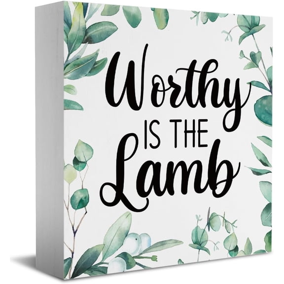 Zomyto 5"x5" Classic Wooden Decorative Box,,Rustic Wood Block Sign,Easter Decorations,Kitchen Countertop,Dining Room Table,Tiered Tray,Home Decor