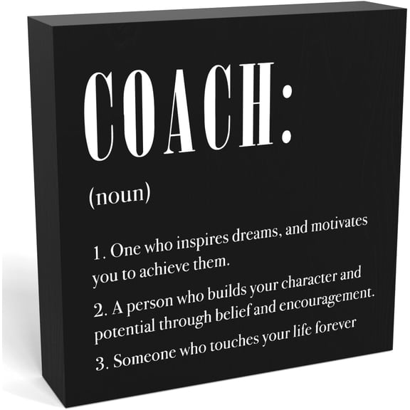 Zomyto 5"x5" Coach Noun Coach Gifts Wooden Box Sign Coach Team Inspirational Desk Decor Retirement Thank You Gifts Office Decor