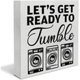 thumbnail image 1 of Zomyto 5"x5" Country Laundry Room Wood Box Sign Decor Desk Sign Let's Get Ready to Tumble Laundry Wooden Box Block Sign Rustic Home Shelf Wall Decoration, 1 of 5