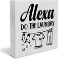 thumbnail image 1 of Zomyto 5"x5" Country Laundry Room Wood Box Sign Decor Desk Sign Alexa Do the Laundry Wooden Box Block Sign, 1 of 5