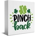 thumbnail image 1 of Zomyto 5"x5" Farm house Spring Lucky Wooden Box Sign Funny March Desk Decor Rustic Decorative Wood Block Plaque St Patrick's Day Decor, 1 of 6