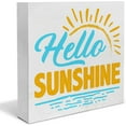 thumbnail image 1 of Zomyto 5"x5" Farmhouse Sunshine Sun Wood Box Sign Art Desk Decor Hello Sunshine Wood Block Sign Decor for Home Office Tabletop Shelf Wall, 1 of 7