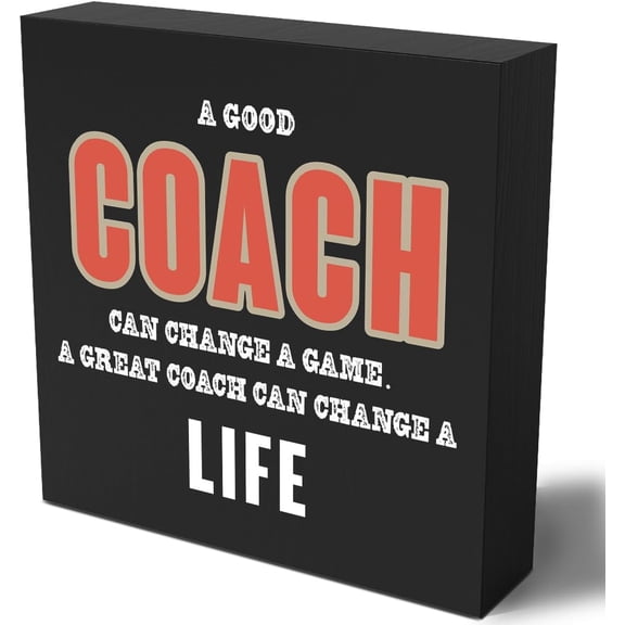 Zomyto 5"x5" Funny Coach Wooden Box Sign Plaque a Good Coach Can Change a Game Wood Box Sign
