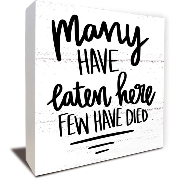 Zomyto 5"x5" Funny Kitchen Sign Decor,Kitchen Farm house Wooden Box Sign Block Decor,Kitchens Mom