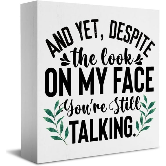 Zomyto 5"x5" Funny Office Gifts for Coworkers Sarcastic Wooden Box Sign Home Office Desk Decor Appreciation Boss Day Coworker Gifts for Boss Manager Shelf Table Wall Decor