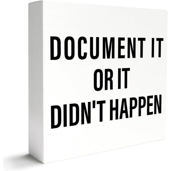 Zomyto 5"x5" HR Offices ,Human Resources Humor Quotes Coworker Boss Offices,It Didn't Happen,Funny Office Decor Wooden Box Sign for Work Women Men