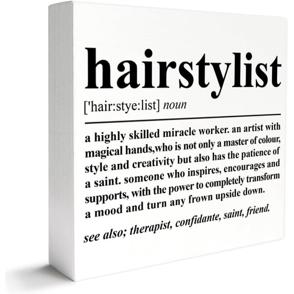Zomyto 5"x5" Hairstylist Gifts, Hair Dresser Stylist Appreciation Graduation Gifts Hair Dresser Salon Station Desk Decor, An Artist, Wooden Box Sign