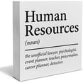 thumbnail image 1 of Zomyto 5"x5" Human Resources Definition Decorative Wooden Box Sign HR Manager Gift Wood Block Plaque Desk Decor Office Shelf, 1 of 5