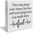 thumbnail image 1 of Zomyto 5"x5" Inspiration Nurse Quote Decorative Wooden Box Sign They May Forget Your Name Wood Block Plaque Desk Decor Home Office Shelf or Wall Display, 1 of 5