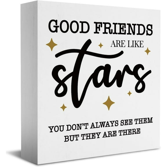 Zomyto 5"x5" Inspirational Long Distance Friendship Graduation Birthday Gifts BFF Gifts Rustic Wooden Box Sign Primitive Decor