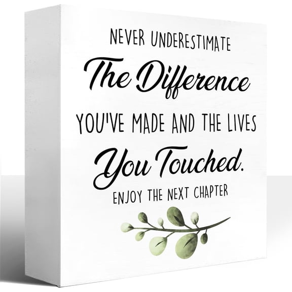 Zomyto 5"x5" Inspirational Wood Block Signs,Never Underestimate the Difference Wooden Box Sign