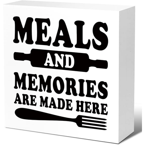 Zomyto 5"x5" Meals and Memories are Made Here Kitchen Sign Decor,Kitchen Counter Decor,Funny Kitchen Signs