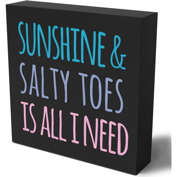 Zomyto 5"x5" Summer Beach Decor for Home Coastal Office Desk Decor Beach Home House Decor Beach Signs Sunshine Sun Decor