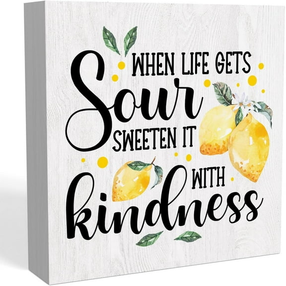 Zomyto 5"x5" Summer Decorations for Home, Summer Decor, Summer Sign, Lemon Sign Lemon Kitchen Decor -When Life Gets Sour Sweeten Sign
