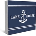 thumbnail image 1 of Zomyto 5"x5" Summer Lake House Anchor with Rope Navy Wood Box Sign Desk Decor,Farmhouse Rustic Wooden Block Box Sign Decoration For Lake House Cabin Country Home Wall Shelf Table Decor, 1 of 6