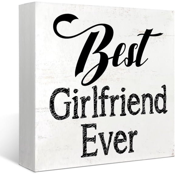 Zomyto 5"x5" Valentine Gifts for Her Girlfriend Gifts Wooden Box Sign,Best Girlfriend Ever,Valentine for Girlfriend,Wood Box Sign