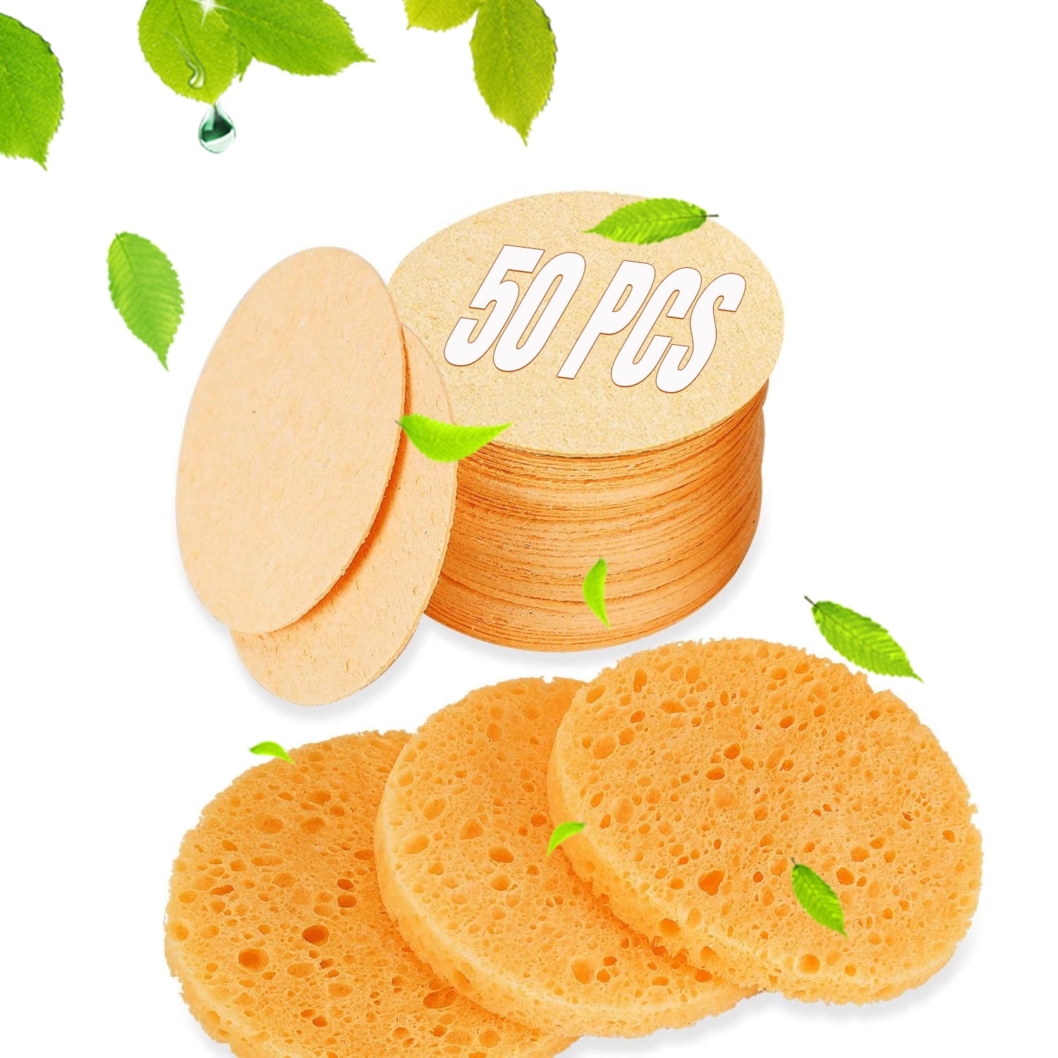 Zomyto 50-Count Compressed Facial Sponges for Estheticians- Natural ...