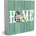thumbnail image 1 of Zomyto 5x5 In Country Fall Pumpkin Wooden Box Sign Rustic Farmhouse Style Home Wood Block Plaque, 1 of 6