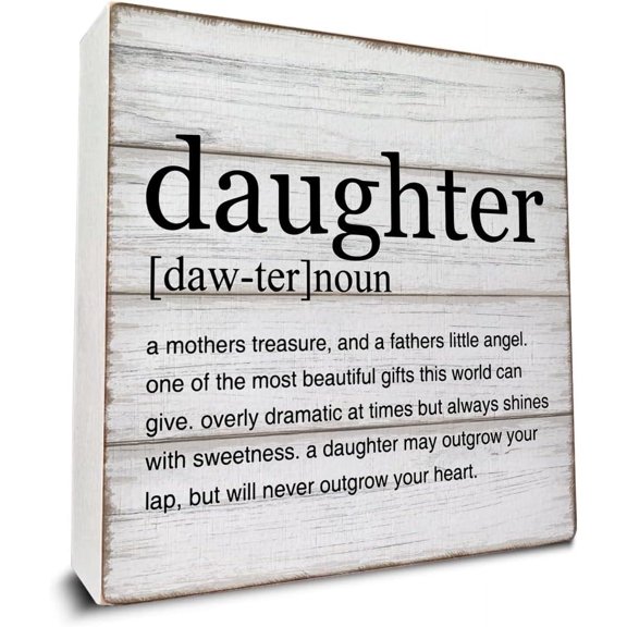 Zomyto 5x5 In Daughter Gifts Daughter Definition Wooden Box Sign Daughter Quotes Desk Decorative