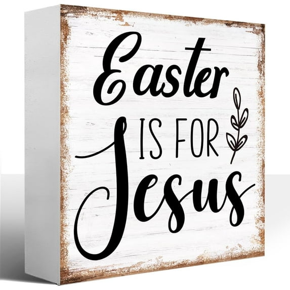 Zomyto 5x5 In Easter Is for Jesus Easter Christian Wooden Block Plaque