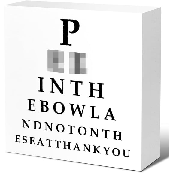 Zomyto 5x5 In Funny Homewarming Wooden Box Sign,Pee In The Bowl and Not On the Seat Thank You Humorous