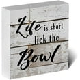 thumbnail image 1 of Zomyto 5x5 In Funny Kitchen Sign Country Kitchen Decor Rustic Desk Decor Wooden Box Sign Kitchen Table Decor Farmhouse Decor Kitchen Countertop Decor, 1 of 6