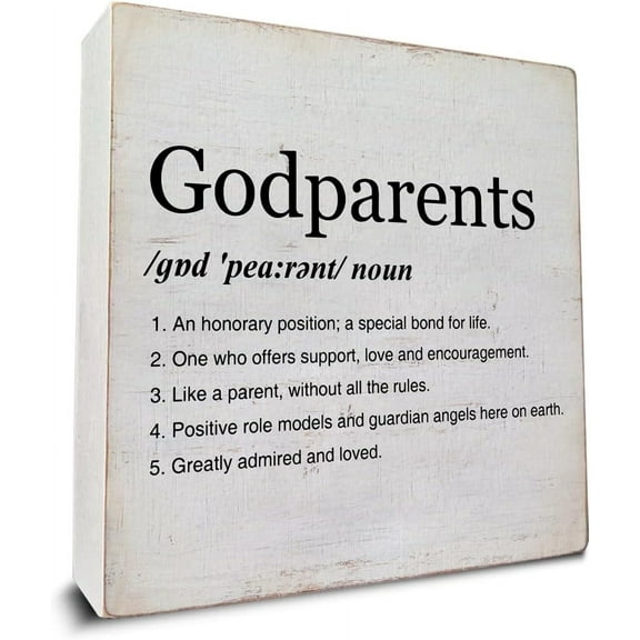 Zomyto 5x5 In Godparents Gifts from Godchild Godparents Definition Art Wooden Wooden Box Sign Decor Desk Decorative