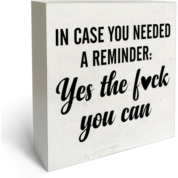 Zomyto 5x5 In Humor Positive Sayings Wooden Box Sign Desk Decor Reminder Wooden Block Plaque