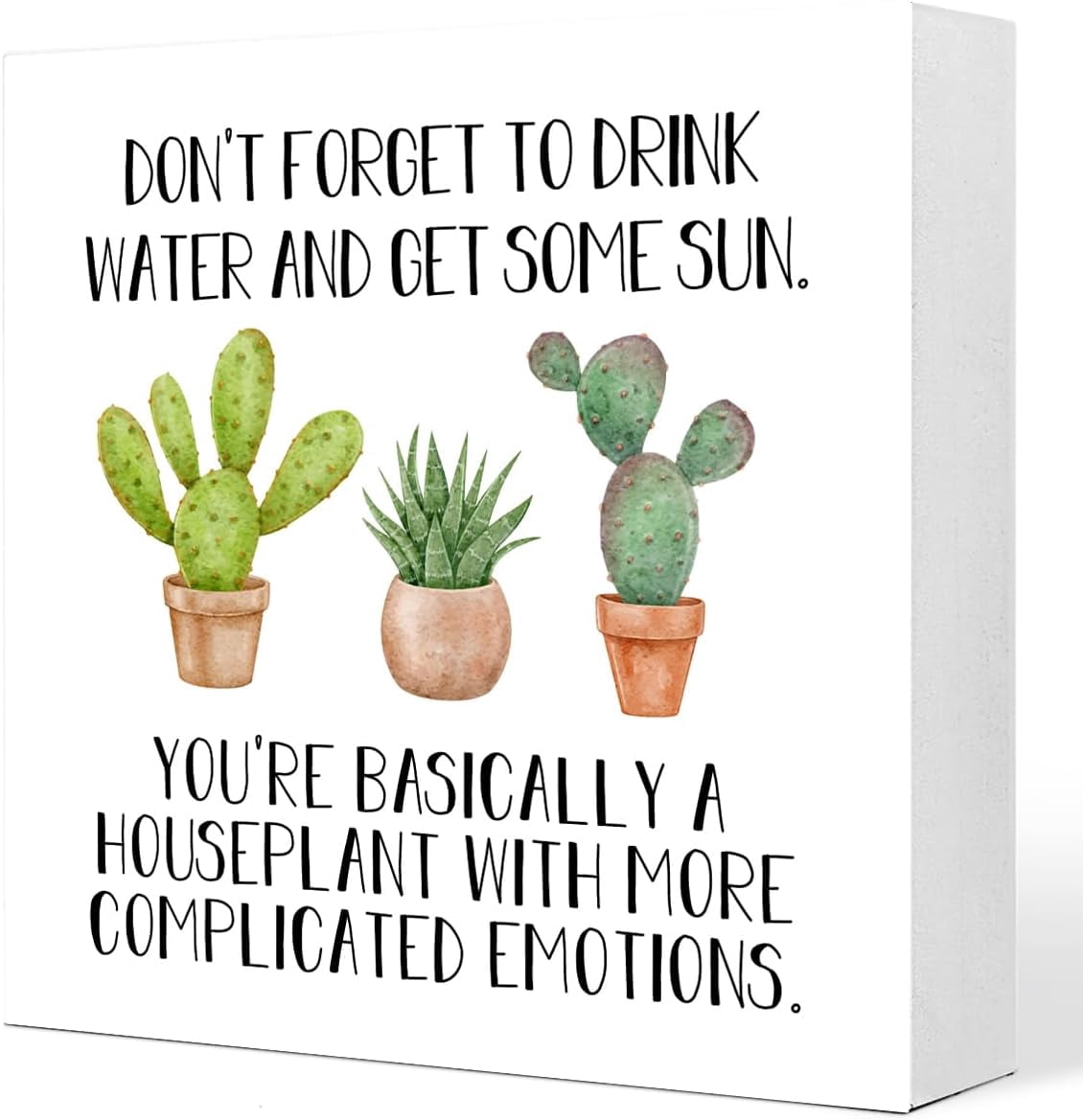 Zomyto 5x5 In Humorous Wooden Box Signs,You're Basically a Houseplant