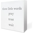 thumbnail image 1 of Zomyto 5x5 In Inspirational Quote Pray Wait Trust Wooden Box Sign Decor Desk Sign, 1 of 7