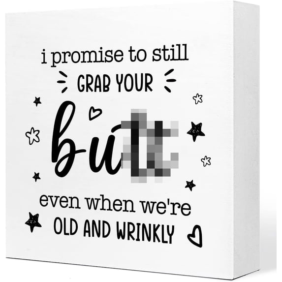 Zomyto 5x5 In Inspirational Wooden Box Sign Desk Decorations for Home Bathroom Desk Shelf Table Decor (I Promise)