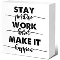 thumbnail image 1 of Zomyto 5x5 In Inspirational Wooden Box Sign,Positive Work Hard Make it Happen, 1 of 7