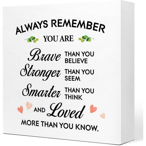 Zomyto 5x5 In Positive Affirmations Wood Sign,Inspirational Wooden Box Sign