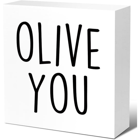 Zomyto 5x5 In Rustic Olive You Kitchen Sign Decor,Funny Kitchen Wooden Box Sign