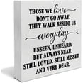 thumbnail image 1 of Zomyto 5x5 In Sympathy Gift Memorial Those We Love Don't Go Away Wooden Box Sign Bereavement Desk Decorative, 1 of 7
