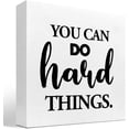 thumbnail image 1 of Zomyto 5x5 In You Can Do Hard Things Wooden Box Sign Desk Decor Inspirational Wooden Box Plaque Sign Desk Decor, 1 of 6