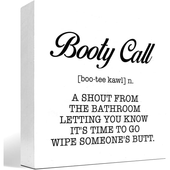 Zomyto 5x5 Inch Call Definition Wooden Box Sign Decor Desk Sign,Funny Bathroom Wooden Box Block Sign