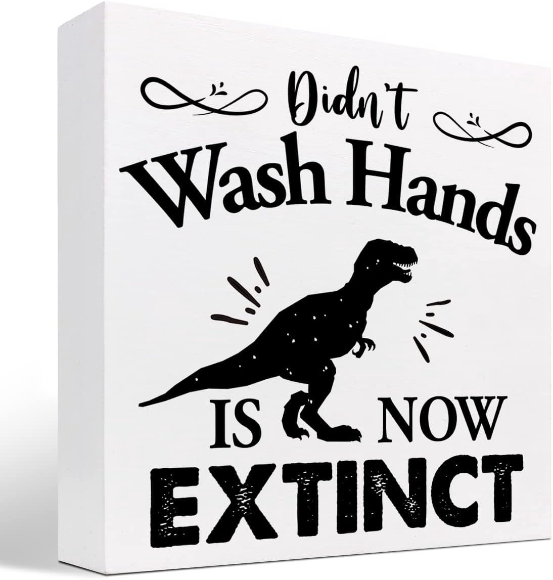 Zomyto 5x5 Inch Didn't Wash Hands is Now Extinct Wooden Box Sign Decor ...