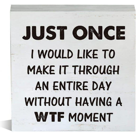 Zomyto 5x5 Inch Farmhouse Coworker Gift Wooden Box Sign Rustic Just Once I Would Like to Make Wood Block Tabletop Sign Desk Sign