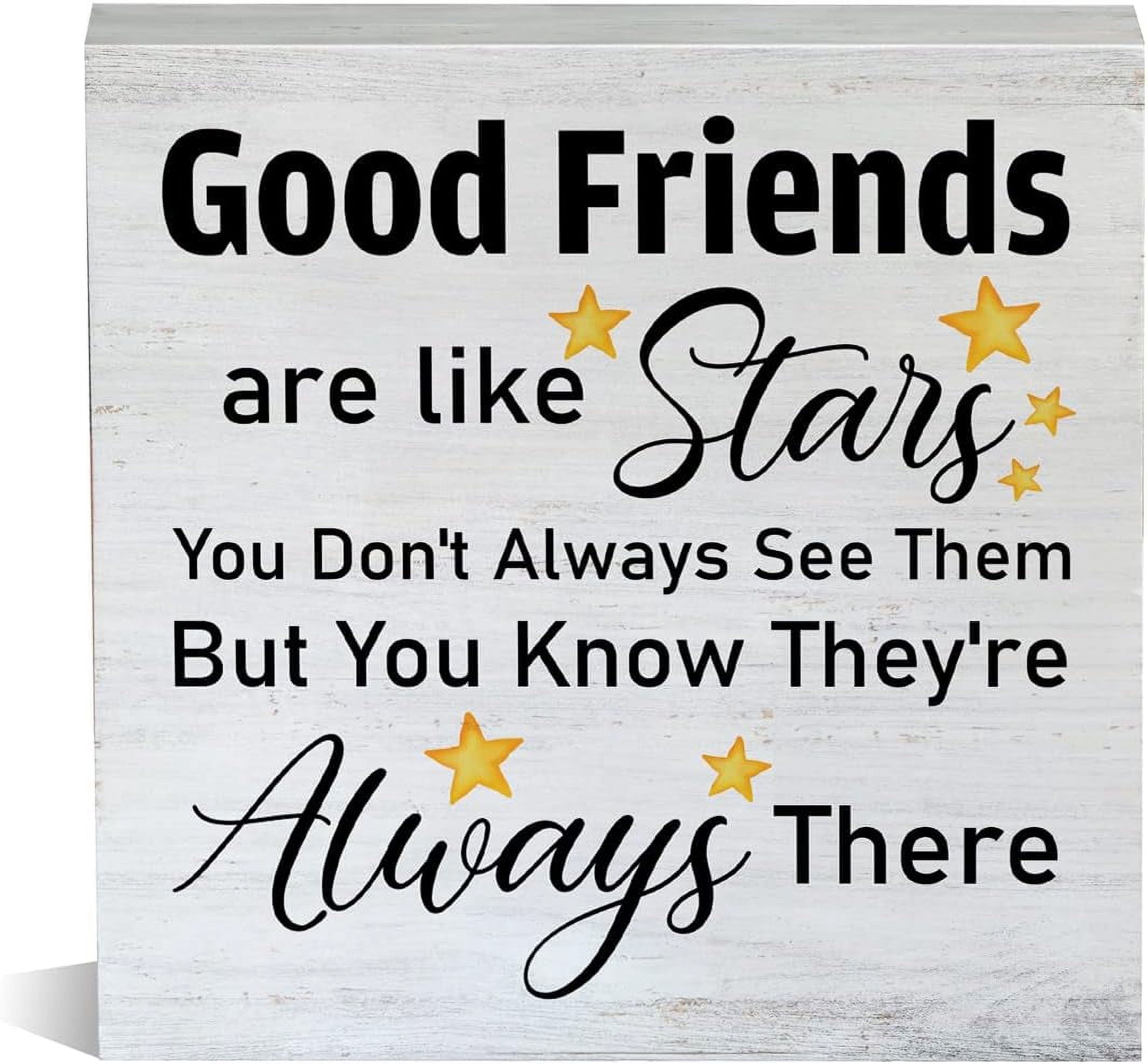 Zomyto 5x5 Inch Farmhouse Friendship Quote Wooden Box Sign Rustic Style ...