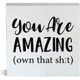 thumbnail image 1 of Zomyto 5x5 Inch Farmhouse You Are Amazing Wooden Box Sign Fitness Wood Block Tabletop Sign Home Gym, Uplifting Gift, 1 of 8