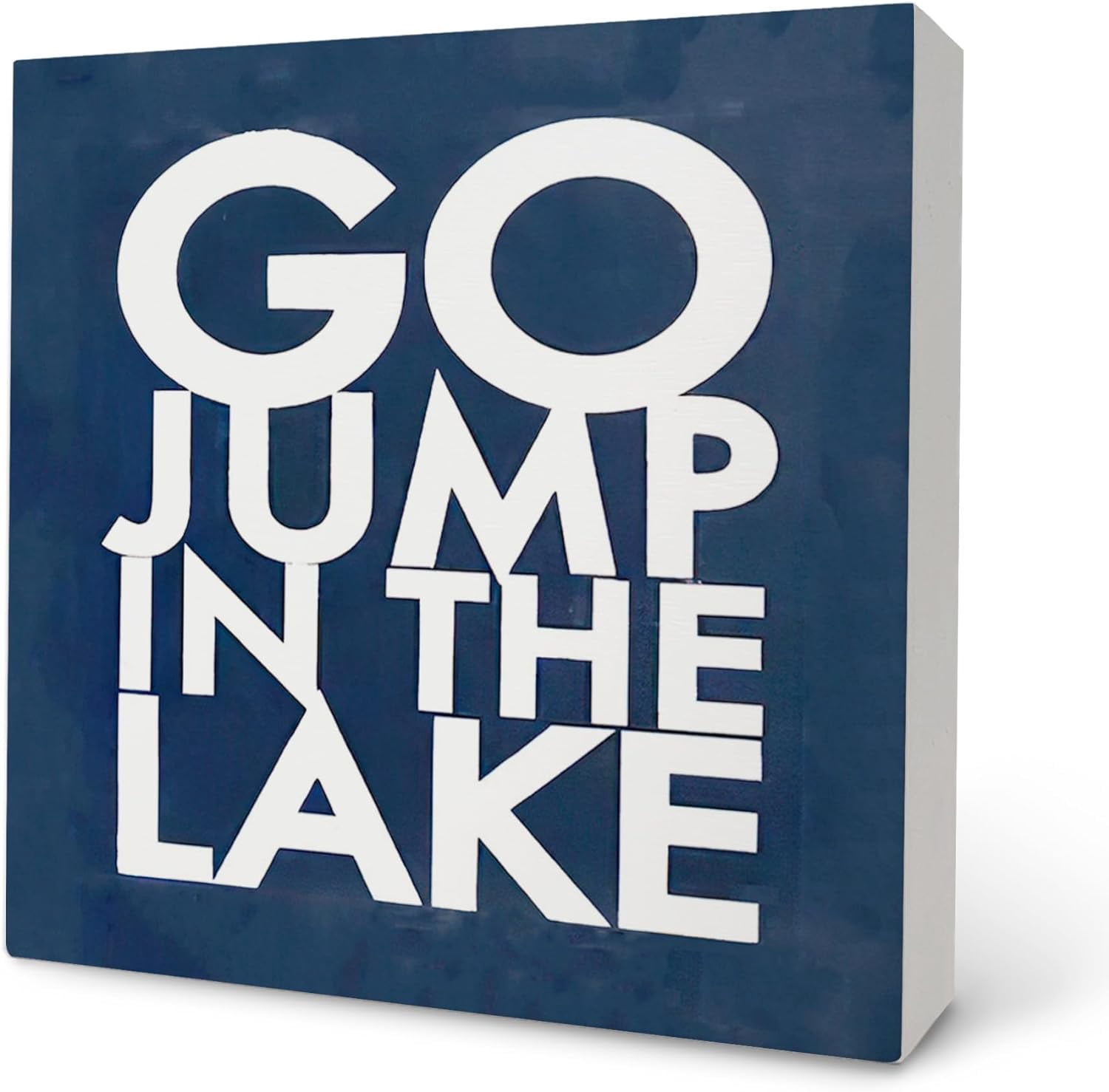 Rustic Lake Life Wooden Sign - 5x5 Inch Square Decor For Cabin, Home, Office - Indoor/Outdoor Summer Theme