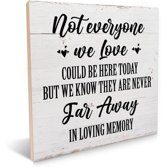 Zomyto 5x5 Inch Wedding Sign Remembrance in Loving Memory Wood Plaque Tabletop Sign We Know You Would Be Here Today Wooden Box Sign
