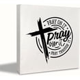 thumbnail image 1 of Zomyto 5x5 Inches Christian Pray on It Pray Over It Pray Through It Rustic Wood Block Plaque Box Sign Desk Decor, 1 of 5